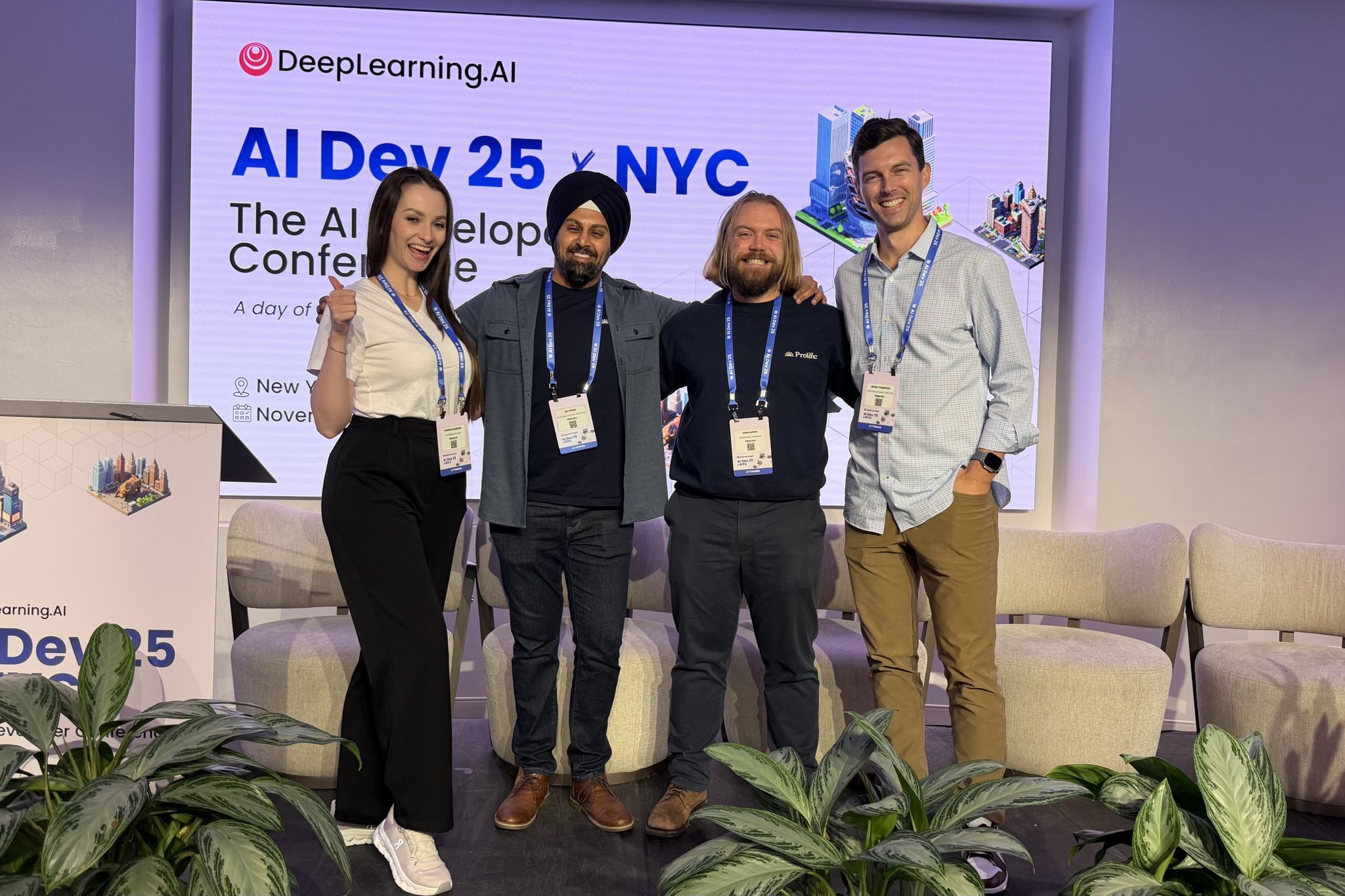 Viviana Marquez with Prolific team at AI Dev 25 NYC